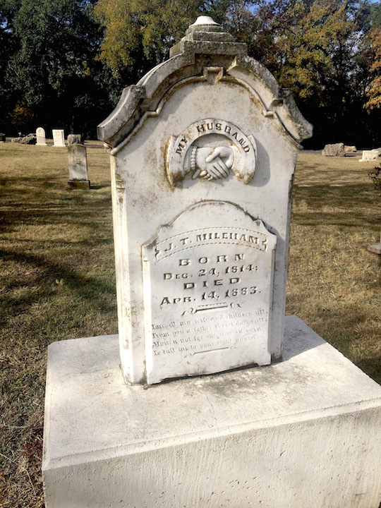 Mileham tombstone located in Old Georgetown Cemetery